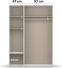 Kleiderschrank - 140 x 194 cm - 3 Türen - 2 Schubladen - Produktbild-Vorschau 5