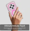 A hand holding a pink phone case with a camera cutout and a ring. Produktbild-Vorschau