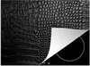 KitchenYeah© Herdabdeckplatte Leder - Textur - Schwarz - Produktbild-Vorschau 1