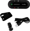 A collection of car accessories including a Bluetooth hands-free device, a car charger, a clip, and a USB cable, arranged on a white background. Produktbild-Vorschau