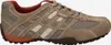 Side view of a beige and orange Geox sneaker. Produktbild-Vorschau