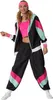 A woman is posing in a retro 80s/90s style tracksuit. Produktbild-Vorschau