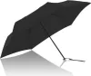 A black umbrella is shown at an angle on a white background with its reflection. Anteprima dell’immagine prodotto