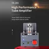 A product image for a tube amplifier, featuring text describing its features and a clear shot of the device. Produktbild-Vorschau