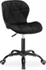 A black office chair with a velvet-like texture and a diamond-stitched pattern on a white background. Náhled obrázku produktu
