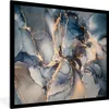 MuchoWow® Gerahmtes Poster Marmor - Grau - Blau - Luxus - Produktbild-Vorschau 1