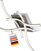 A modern LED ceiling lamp with curved arms and integrated lights, shown against a white background. A product tag is attached to one of the arms. Náhled obrázku produktu