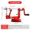 A red manual vegetable peeler with dimensions indicated. Produktbild-Vorschau