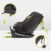 A black car seat with ISOFIX connectors and detailed close-ups of its features. Produktbild-Vorschau