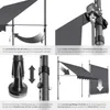 Collage of images showing details and features of a retractable awning. Náhled obrázku produktu
