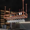A hanging wine rack with bottles and glasses displayed in a bar or kitchen setting. Podgląd zdjęcia produktu
