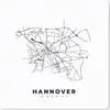 MuchoWow® Mauspad Mousepad Karte - Hannover - Schwarz-Weiß Produktbild-Vorschau 1