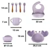 Kinder-Silikon-Utensilien-Krabben-Set, 9-teilig, lila Produktbild-Vorschau 2