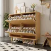 Merax skrinka na topánky so 4 chlopňami, ratanový botník, Náhľad obrázku produktu 3