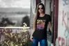 Damen T-Shirt Sommer Surf California Palmen Slim Fit Produktbild-Vorschau 3