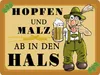 vianmo Holzschild 30x40 cm Hopfen und Malz ab in den Hals Produktbild-Vorschau 1