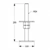 A technical drawing of an adjustable post foot with dimensions and thread size indicated. Produktbild-Vorschau