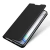 A black flip case for a smartphone is shown at an angle against a white background. Podgląd zdjęcia produktu