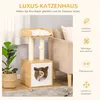Pawhut Kočičí doupě se 2 měkkými polštáři, kočičí domeček, Náhled obrázku produktu 4