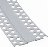 A close-up, angled view of a light gray PVC expansion joint profile with circular perforations. Produktbild-Vorschau