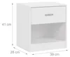 Relaxdays Nachttisch 2er Set, Schublade, offenes Fach, HBT Produktbild-Vorschau 4