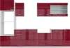 A set of red and white kitchen cabinets displayed against a white background. Anteprima dell’immagine prodotto