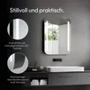LED Spiegelschrank 60x70 cm, Alukorpus schwarz, 2 Ablagen, Produktbild-Vorschau 4