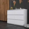 Commode 6 tiroirs Blanc Mat 100x33,5x71,5 Sideboard Armoire Voir les images du produit 6