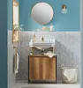 A bathroom vanity with a sink, cabinet, mirror, and accessories. Náhľad obrázku produktu