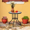 Yaheetech Gartentisch Ø70 cm Bistrotischrund Glastisch Produktbild-Vorschau 2