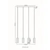 A technical drawing of a pendant light fixture with dimensions indicated. Podgląd zdjęcia produktu