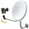 ARLI 60 cm HD Sat Anlage Weiß mit Quad LNB + Wandhalter 45 Produktbild-Vorschau 1
