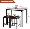 COSTWAY 3 teiliges Esstisch Set, Bartisch Set mit 2 Produktbild-Vorschau 7