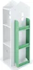 A white and green rotating bookshelf designed for children. Náhled obrázku produktu