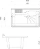 Technical drawing of a sink basin with dimensions. Anteprima dell’immagine prodotto