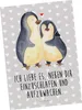 Mr. & Mrs. Panda Postkarte Pinguine Einschlafen - Grau Produktbild-Vorschau 1