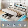 Cama boxspring INONEFT de 140x200 cm con LED y USB, Vista previa de la imagen del producto 6