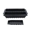 A black plastic tool organizer tray with dividers and several black plastic inserts, isolated on a white background. Produktbild-Vorschau