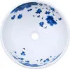 vidaXL Umyvadlo na desku bílo-modré kulaté Ø41x14 cm Náhled obrázku produktu 4