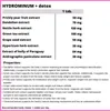 A product information sheet for Hydrominum + detox, listing ingredients and properties. Náhľad obrázku produktu
