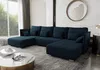 AX LIVING Canapé en U avec fonction sommeil Florinna bleu Voir les images du produit 1
