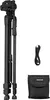 A black tripod, a USB cable, and a black carrying pouch are displayed against a white background. Produktbild-Vorschau