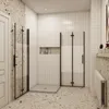 A modern bathroom with a corner shower enclosure. Produktbild-Vorschau
