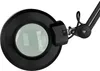 A close-up view of a black magnifying lamp with an adjustable arm and a switch. Náhled obrázku produktu
