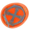 The inside of an orange hard hat with its suspension system. Produktbild-Vorschau