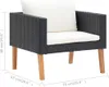 vidaXL 1-osobowa sofa ogrodowa z poduszkami z polirattanu, Podgląd zdjęcia produktu 10