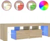 vidaXL TV skříňka s LED osvětlením dub Sonoma 140x36,5x40 Náhled obrázku produktu 1