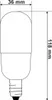 A technical drawing of an LED light bulb with dimensions indicated. Produktbild-Vorschau