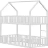 A white bunk bed with a house-like frame, shown against a white background. Náhled obrázku produktu