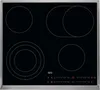 A top-down view of a black glass ceramic hob with four cooking zones and a digital control panel. Náhled obrázku produktu